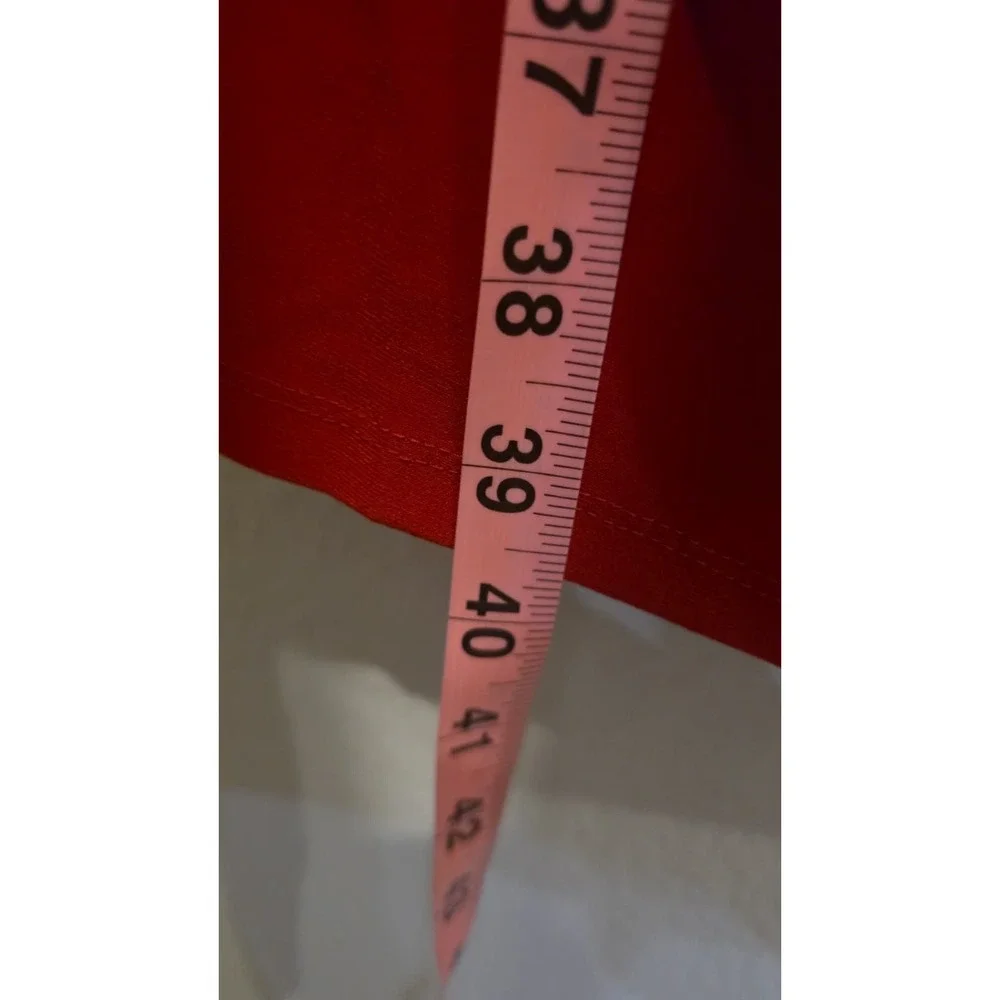 Lauren Ralph Lauren Red Ruched V-Neck Sheath Dress Womens Size 2 3/4 Sleeve - Picture 6 of 9